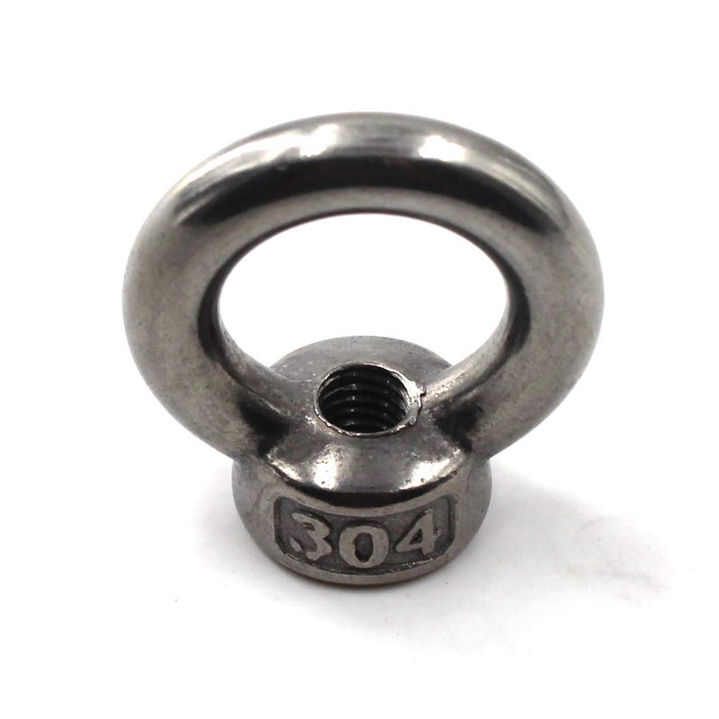 SeeRaphee M6 Ring Shape Lifting Eye Nut 304 Stainless Steel Threaded Nut Fastener-8 Pack - Image 2